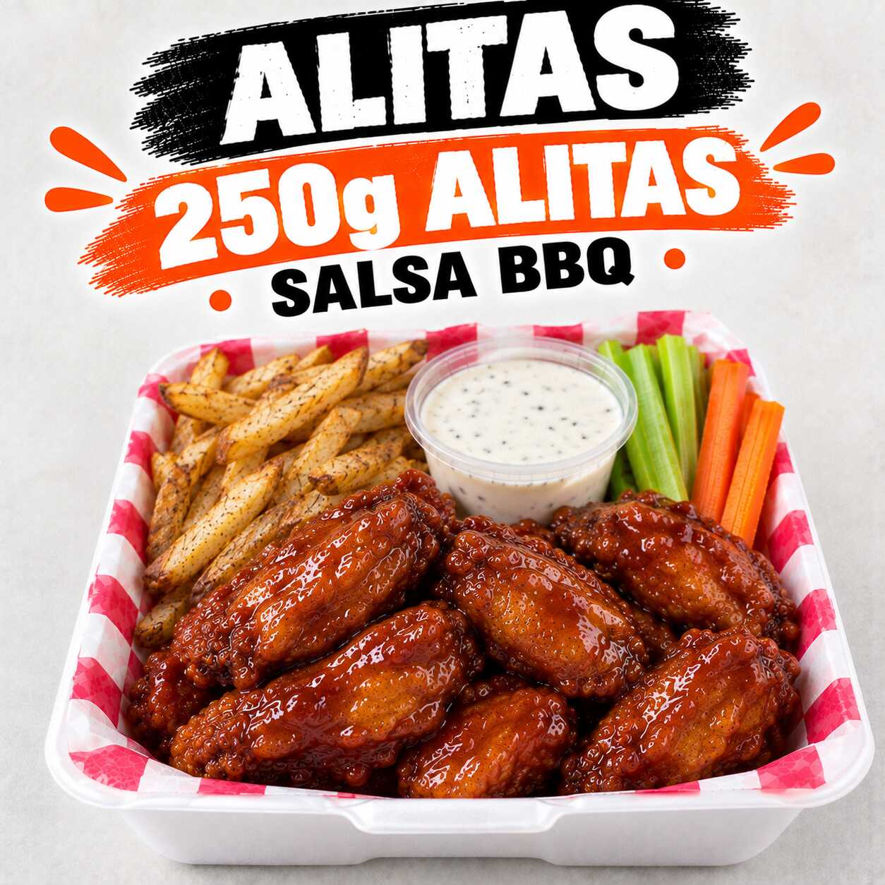 Combo Individual Alitas BBQ 250G