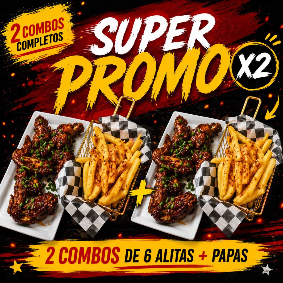 Super Promo 2 Combos de 6 Alitas + Papas
