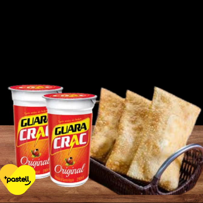 Aproveite a deliciosa promoção do Combo Casal! Comprando a partir de 3 pastéis, você ganha 2 refrescantes guaracrac. Uma combinação perfeita para compartilhar com quem você ama. Não perca essa oportunidade imperdível!