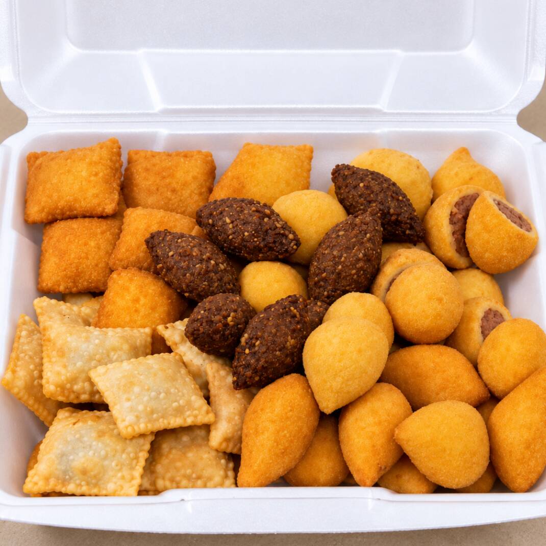 Um dos favoritos para dividir! São 40 salgados de festa de 20g, bem servidos e sortidos. A escolha perfeita para reunir quem você gosta e transformar qualquer encontro em um momento mais gostoso.