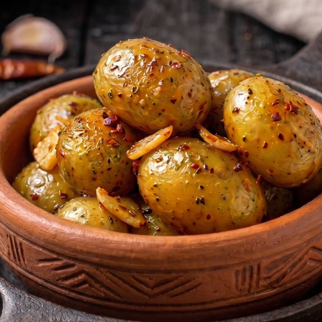Papas Cazo al Ajillo