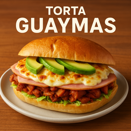 TORTA ESPECIAL GUAYMAS,CON PAPAS Y SODA.