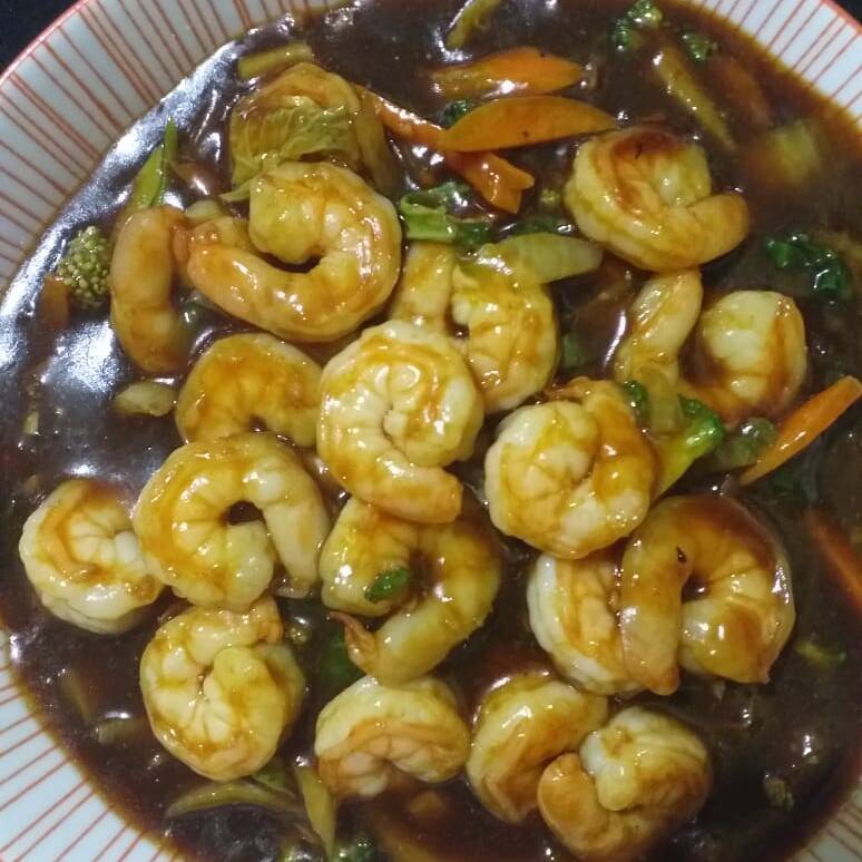 Chop Suey con Camarones en Salsa