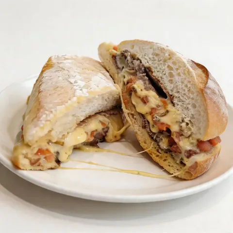 Imagine o sabor suculento e macio do Filé Mignon grelhado, combinado com a cremosidade irresistível do Queijo Prato derretido, que se mistura perfeitamente com o frescor e a acidez do nosso vinagrete exclusivo. É uma experiência sensorial que agrada até aos paladares mais exigentes.