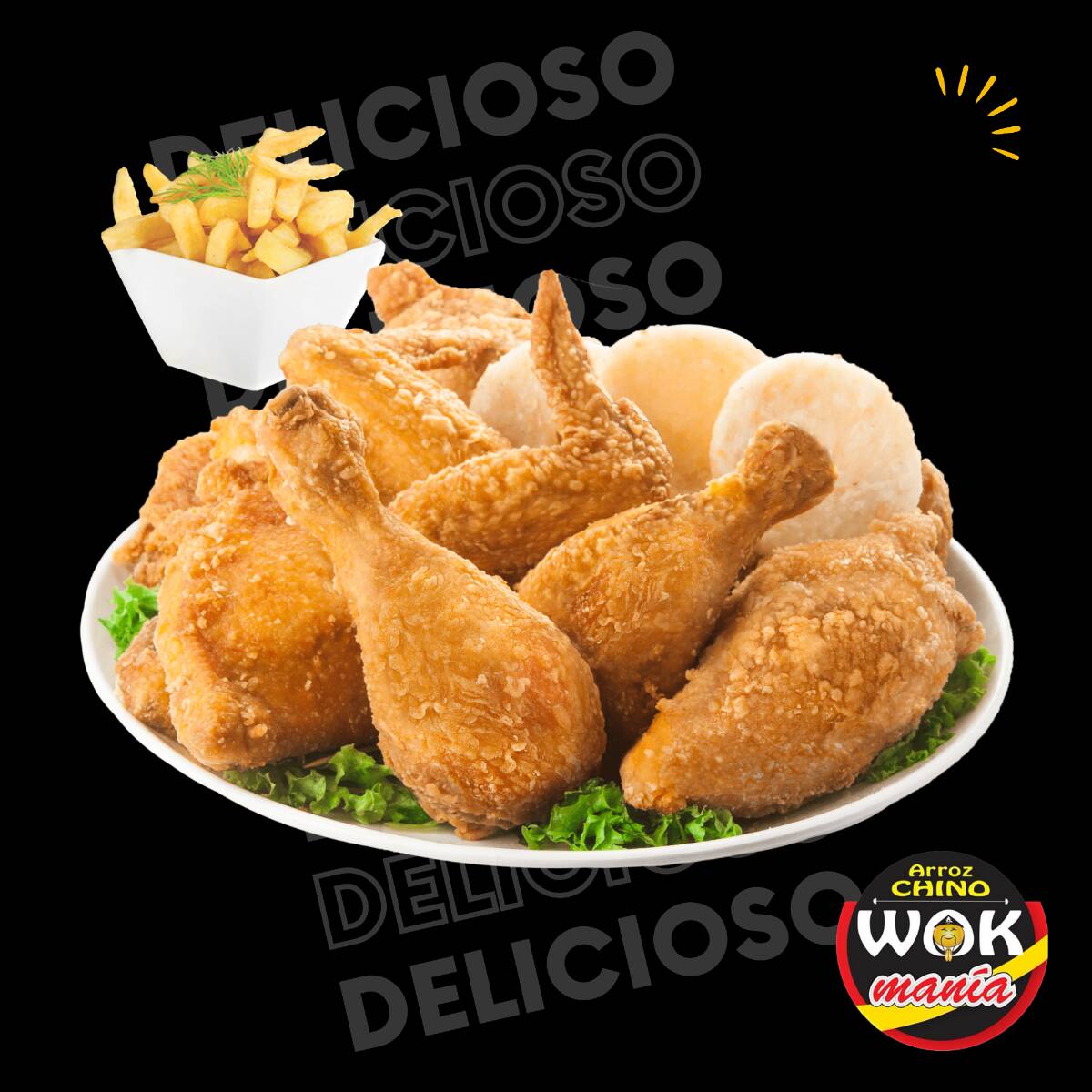 1 Pollo + 2 Acompañamientos