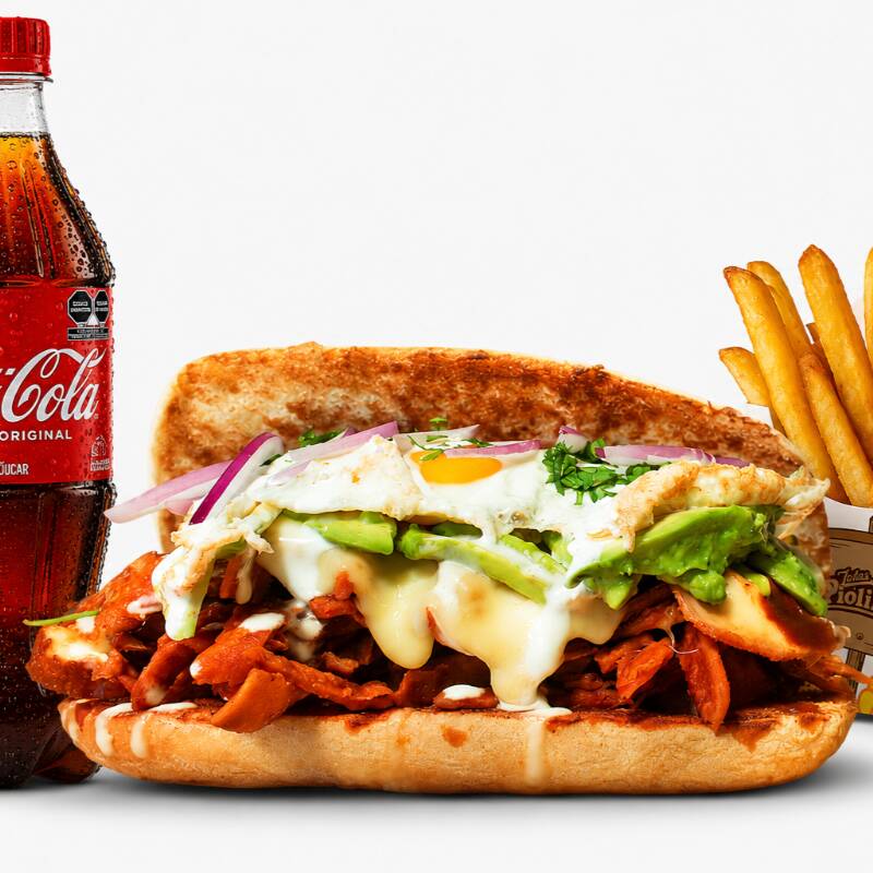 Combo Torta de Chilaquiles Rojos
