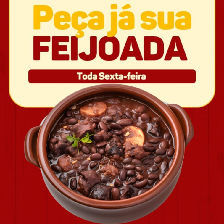 Marmitex Grande 750ml Com: Só Feijoada, Farofa, Couve, Alface, Vinagrete, Laranja.
