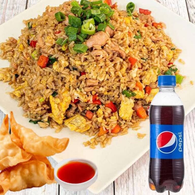 Arroz Chaufa + Pepsi + 2 wantan