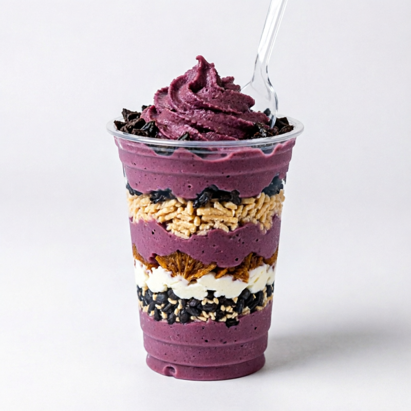 No creme de açaí no copo você tem direito a quatro acompanhamentos a sua escolha que vem em camadas na mesma embalagem.
Não pode ser enviado os complementos separados..
