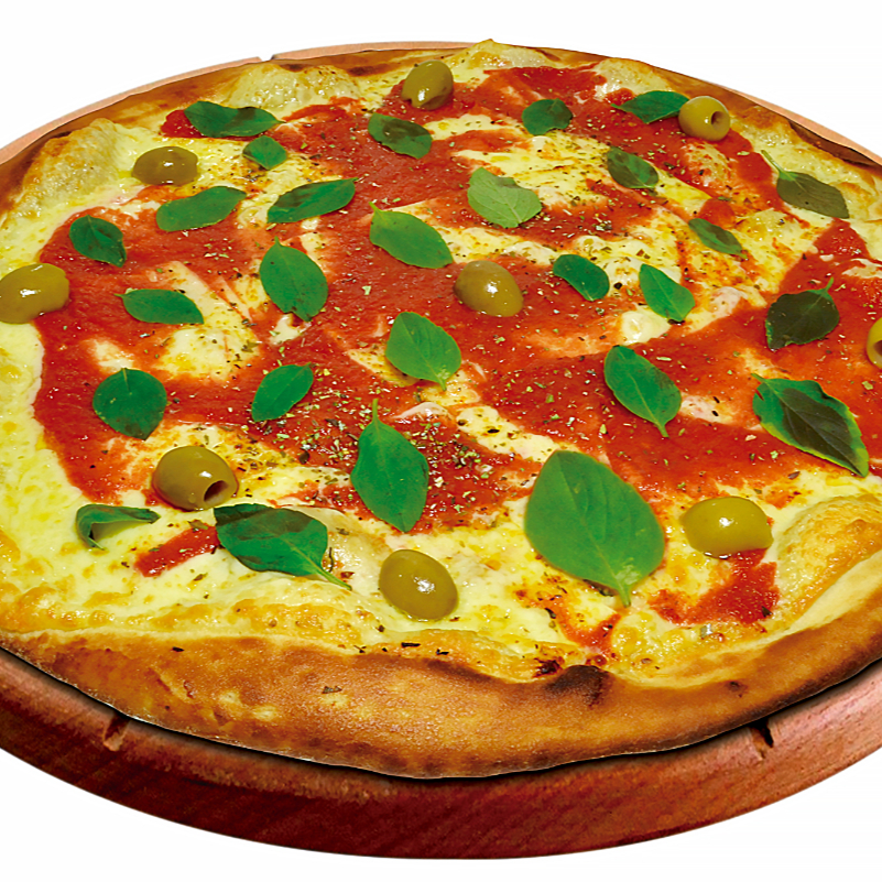 Mussarela, Molho e Manjericão Fresco