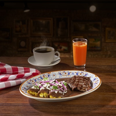 Enfrijoladas con cecina