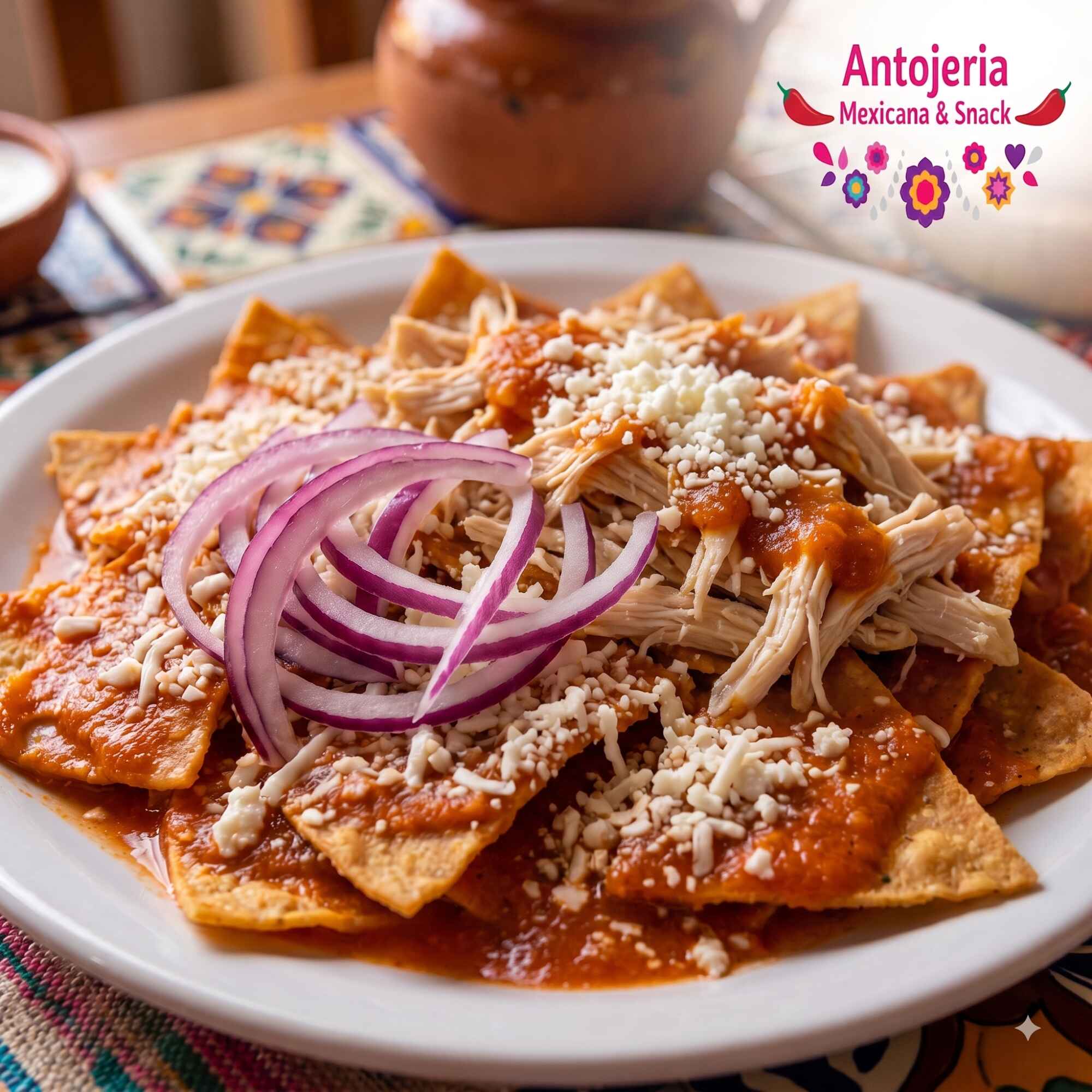 Chilaquiles Rojos con Pollo