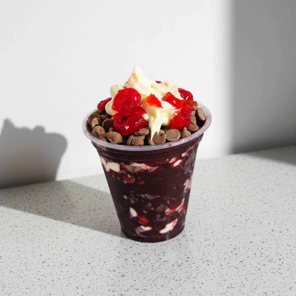 Deliciosos 400ml de açaí cremoso, combinados com creme de Ninho super cremoso, gotas de chocolate que trazem um toque especial de crocância e cerejas selecionadas para finalizar. Uma combinação perfeita de sabor, textura e refrescância para tornar seu momento ainda mais especial!