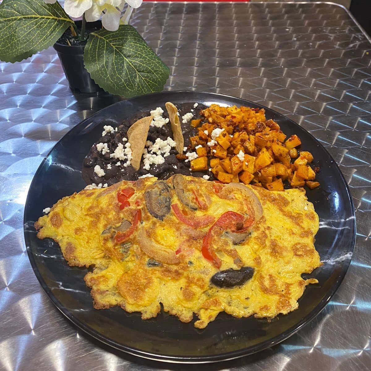 Omellete Champiñones y Pimiento Rojo