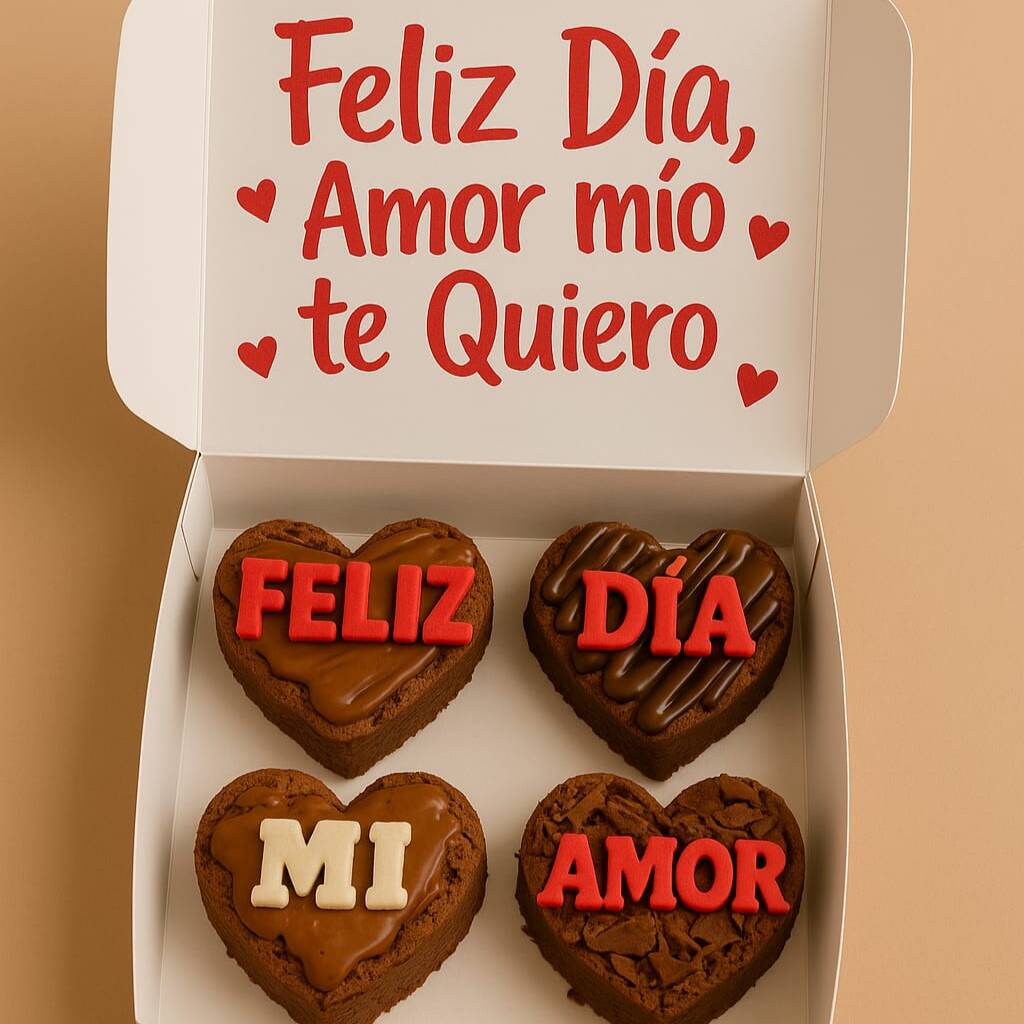 Caja Brownies X4 Corazones