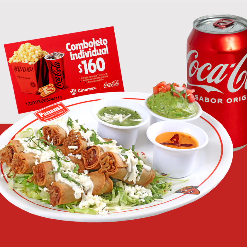 Combo Coca-Cola - crujiflautas + Cupón cine