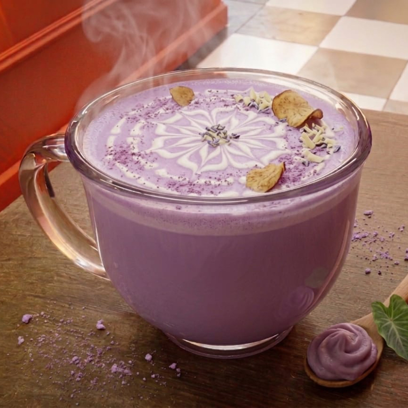 Taro Latte Caliente