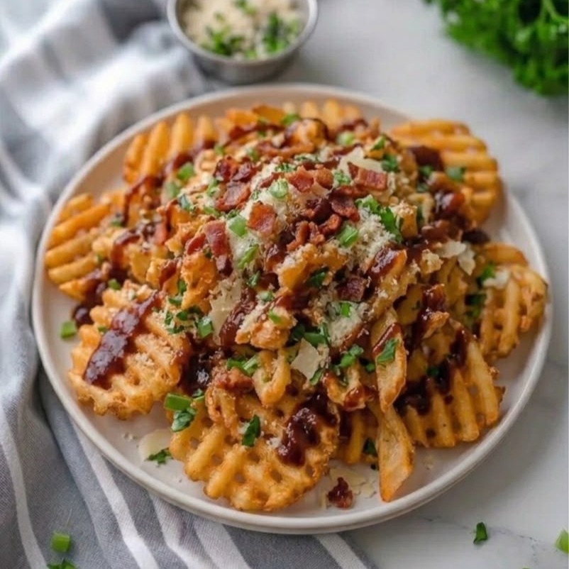 BBQ Bacon Waffle Fries