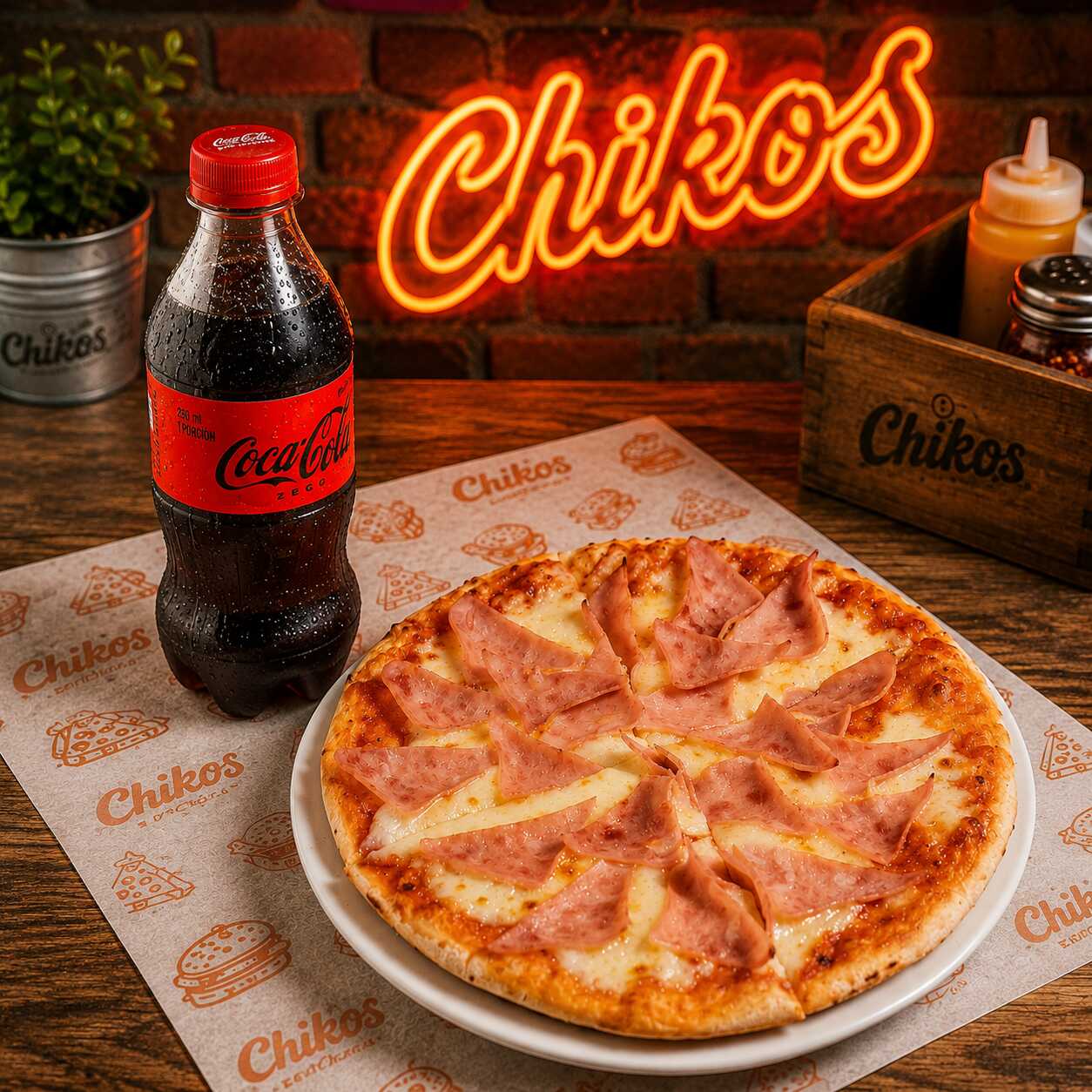 Combo Pizzeta de Jamon + Coca Cola de 250 Ml