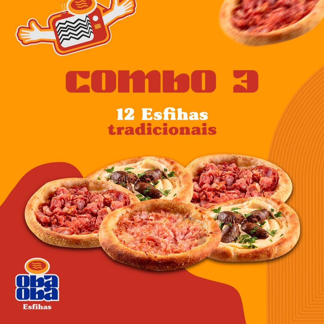 Combo sensacional para o seu momento Oba Obaaaaa! Selecione 12 deliciosas esfihas tradicionais de sua preferência.