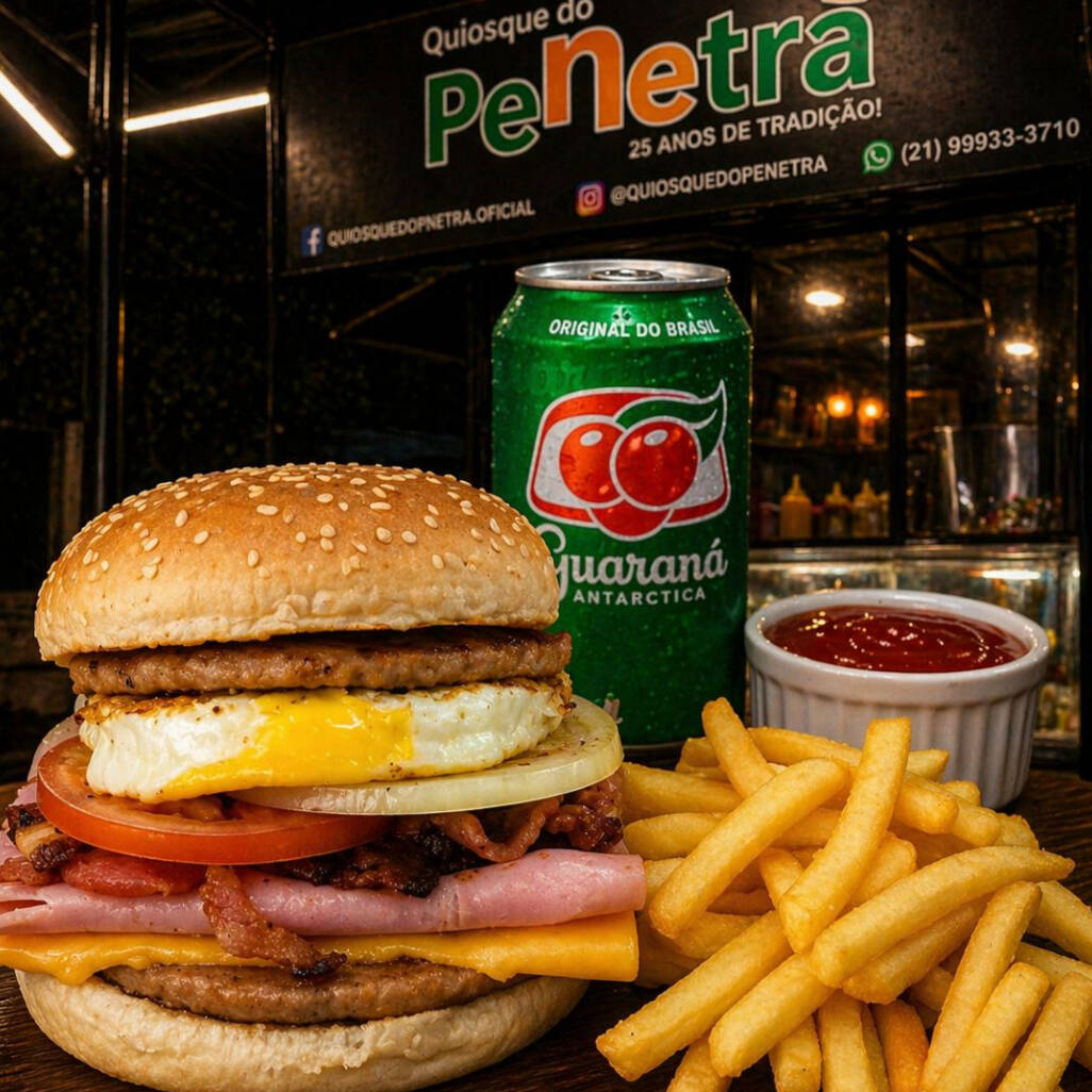 X TUDO - PÃO, 1 CARNE, QUEIJO, PRESUNTO, OVO E BACON