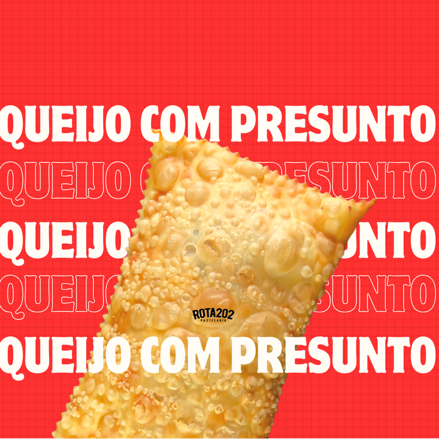 Nosso pastel de feira tem um pouco menos de recheio, mas  com o mesmo sabor.  Pastel Queijo com presunto na massa de 21cm sequinha e crocante frita no óleo de algodão
