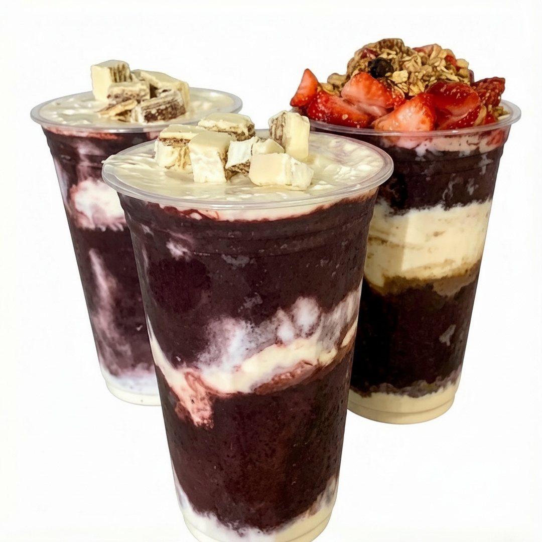 Creme ninho (original de Jão) Granola, leite em pó e leite condensado.
PARA ADICIONAL EXTRA, TEM QUE COLOCAR UM ADICIONAL PARA CADA COPO!