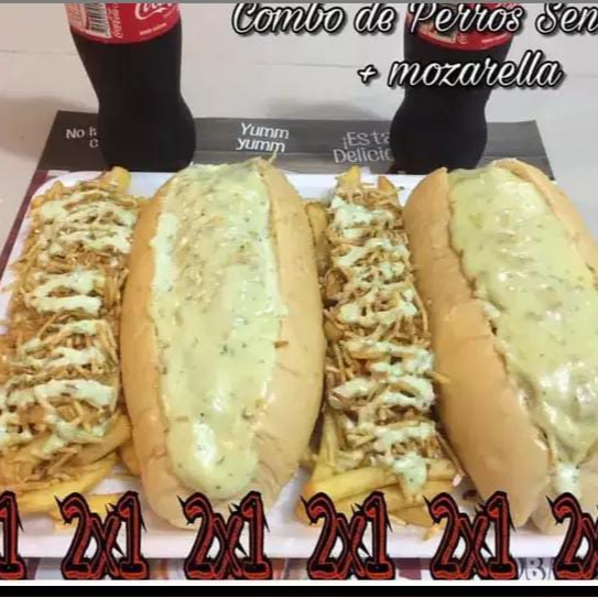 2 Super Perros Gratinados+2 Francesas+2 Gaseosas