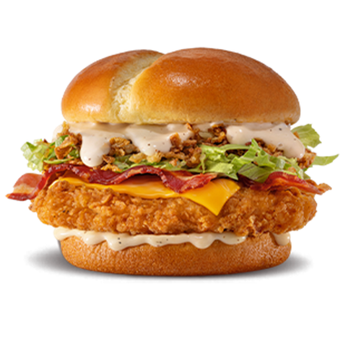 O novo McCrispy Chicken Legend tem o sabor e os ingredientes que você ama. Ele é composto por pão tipo brioche com batata, carne 100% de peito de frango, temperada e empanada, molho do CBO, cebola crispy, bacon em fatias, alface americana e queijo sabor cheddar.