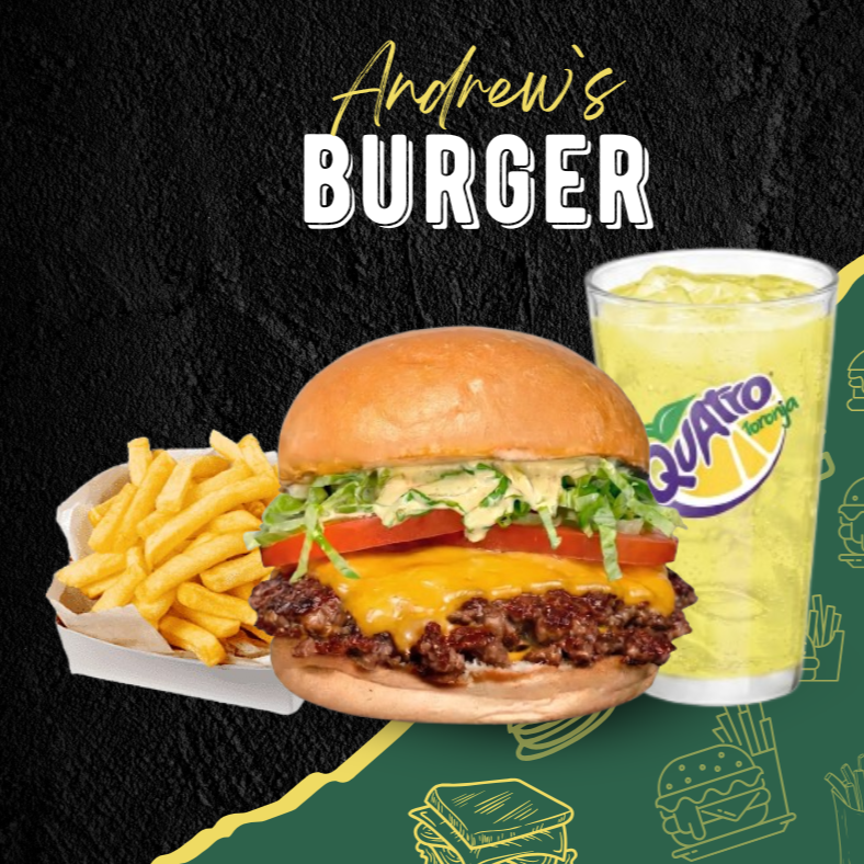 Hamburguesa de Res + Papas + Quatro