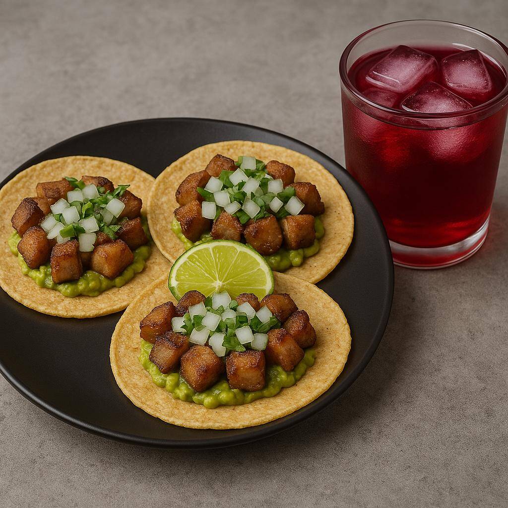 Orden de chicharrón + agua de jamaica