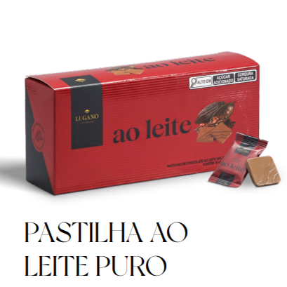 Pastilha de chocolate ao leite puro 30unid.