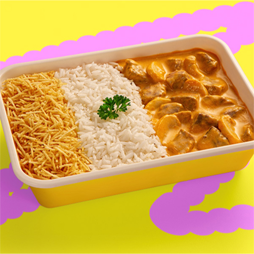 A carne é fraca mas esse estrogonofe, jamais! Ele é cremosíssimo e vem muito bem acompanhado de arroz soltinho e aquela crocante batata palha. Um prato que veio do outro lado do mundo, mas pedindo na Mita ele chega rapidinho pra você.