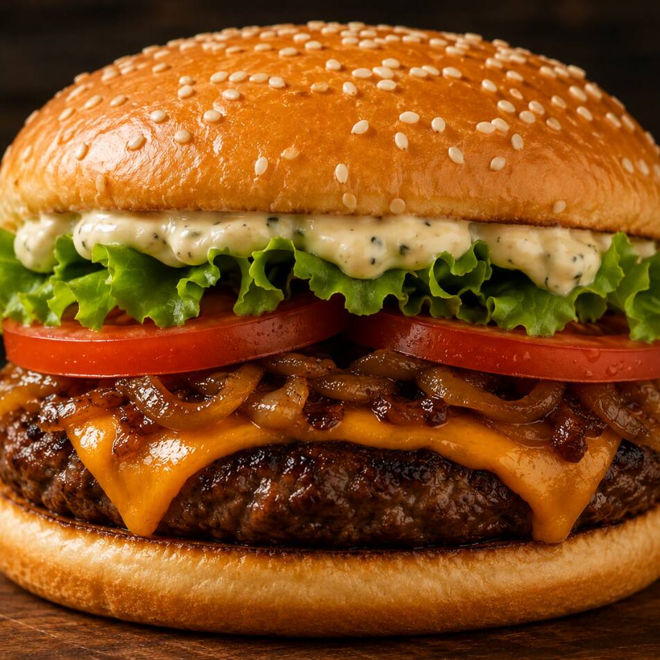 2x1 Hamburguesa con Salsa de Ajo