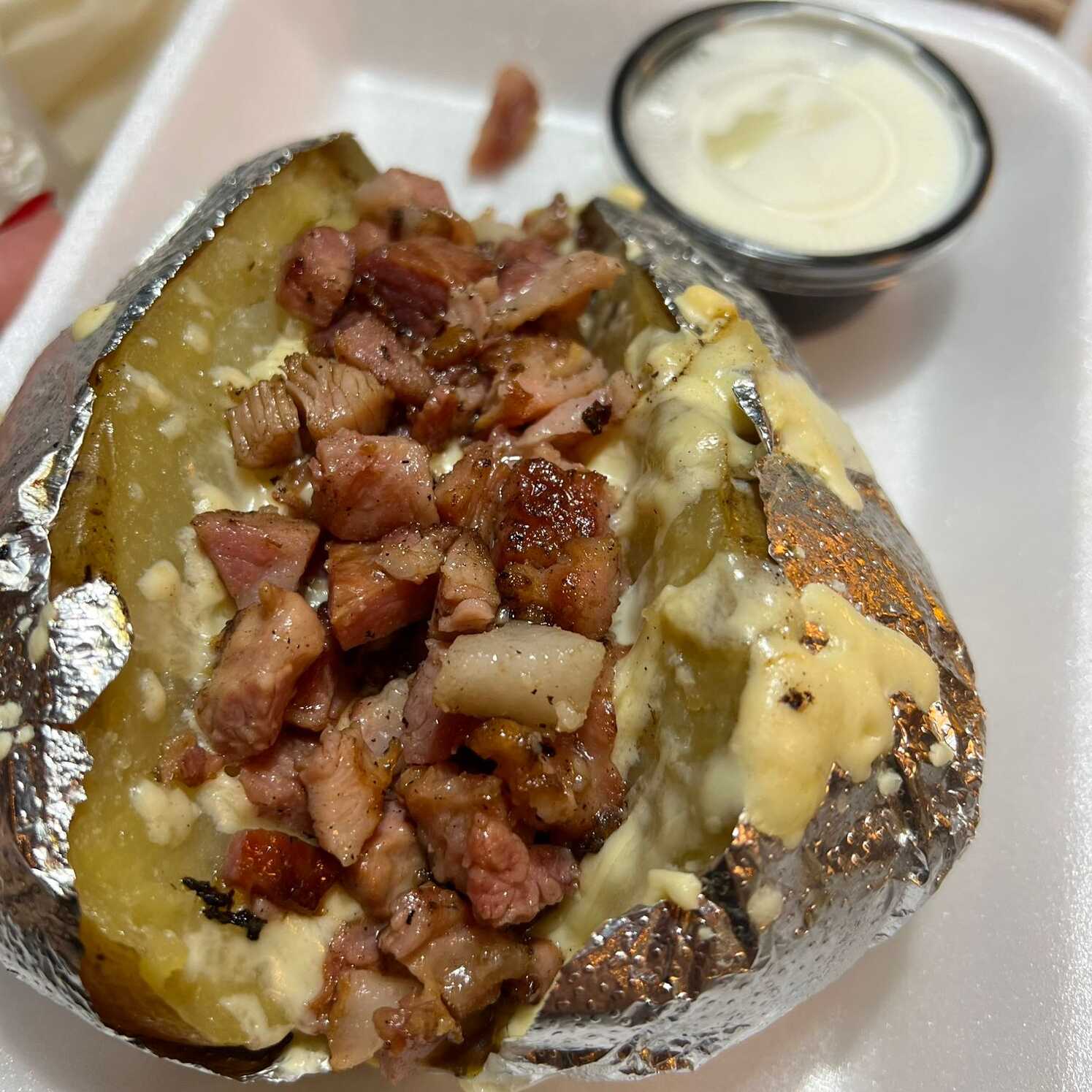 Papa Asada Tocino Y Crema