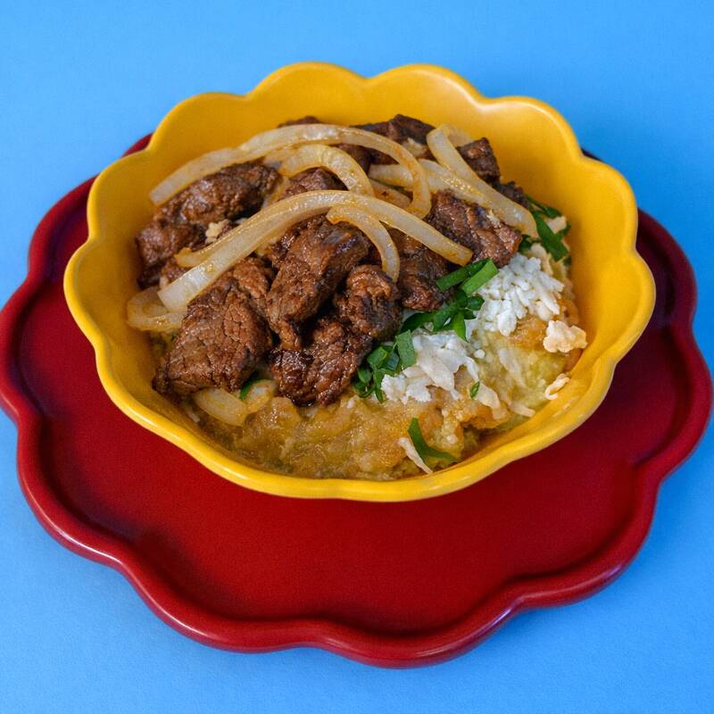 Chillaquiles con Bistec Asado