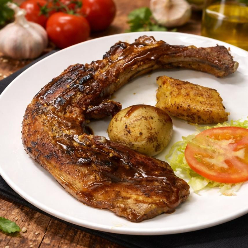 COSTILLA PICAPIEDRA EN BBQ