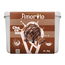 Sorvete de chocolate trufado ao leite.