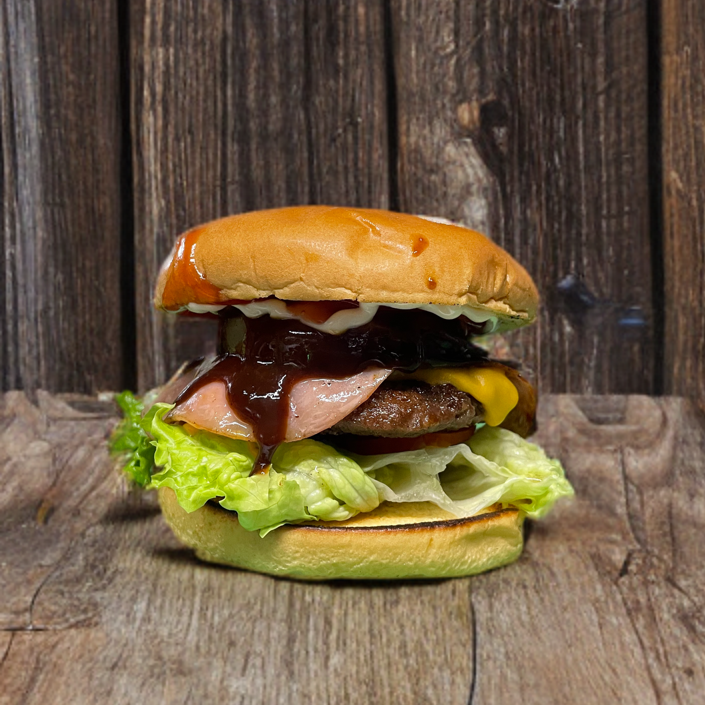 Hamburguesa Hawaiana con BBQ