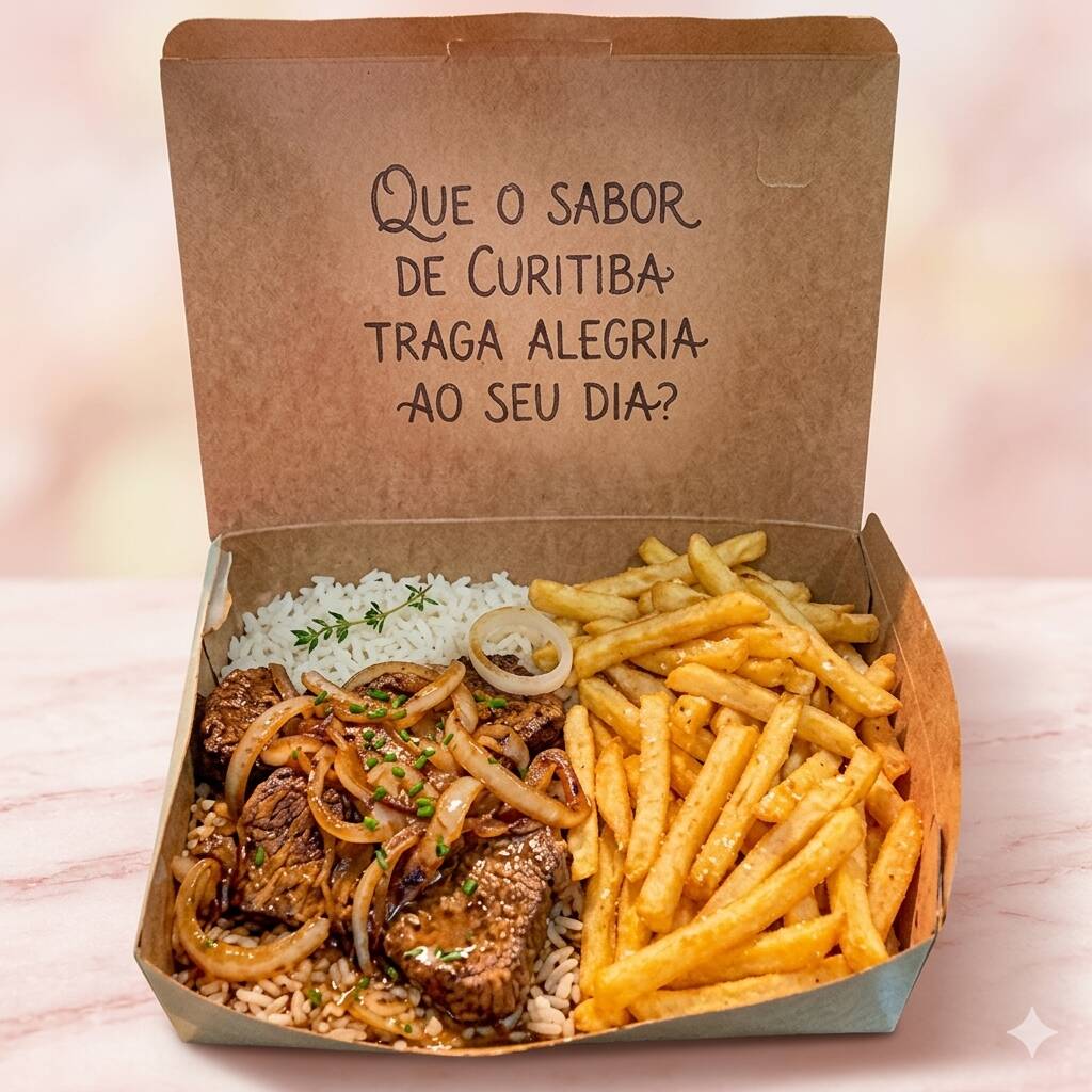 Alcatra Acebolada Premium + Batata Crocante + Arroz com Bacon
O clássico que todo mundo ama, elevado a outro nível!
Desfrute de tiras generosas de alcatra selecionada, preparadas na chapa com cebolas fatiadas que caramelizam no próprio suco da carne, garantindo maciez e um sabor incomparável.