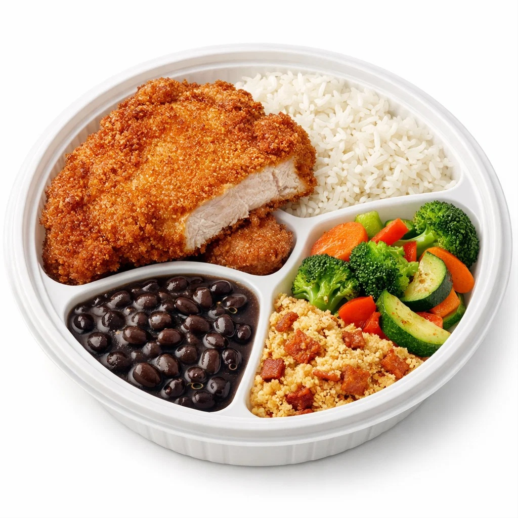 Monte sua marmitex ate 3 complementos extras ! Todas elas vão arroz branco e feijão preto.