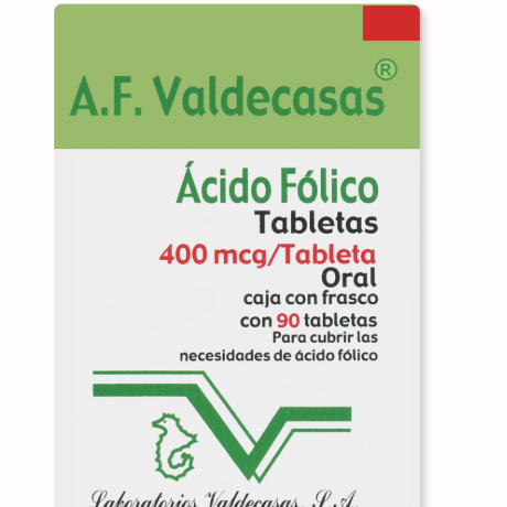 Acido Folico 0.4 Mg Valdecasas Caja con 90 Tableta