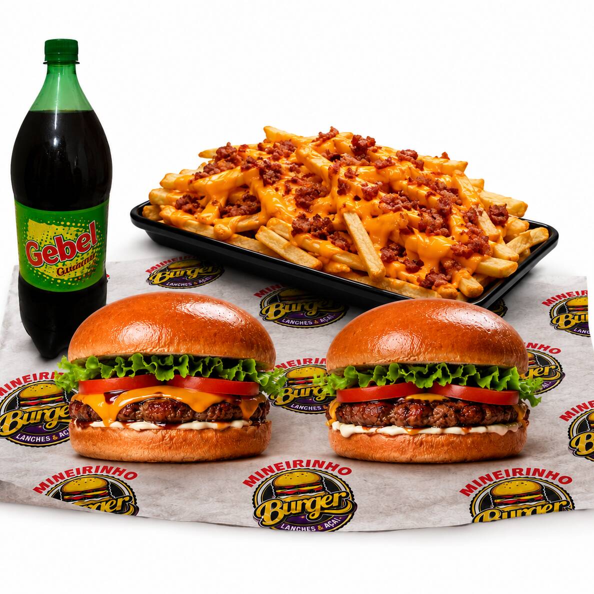 2 Lanches (Fritas Bacon/Cheddar + Gebel 2L).