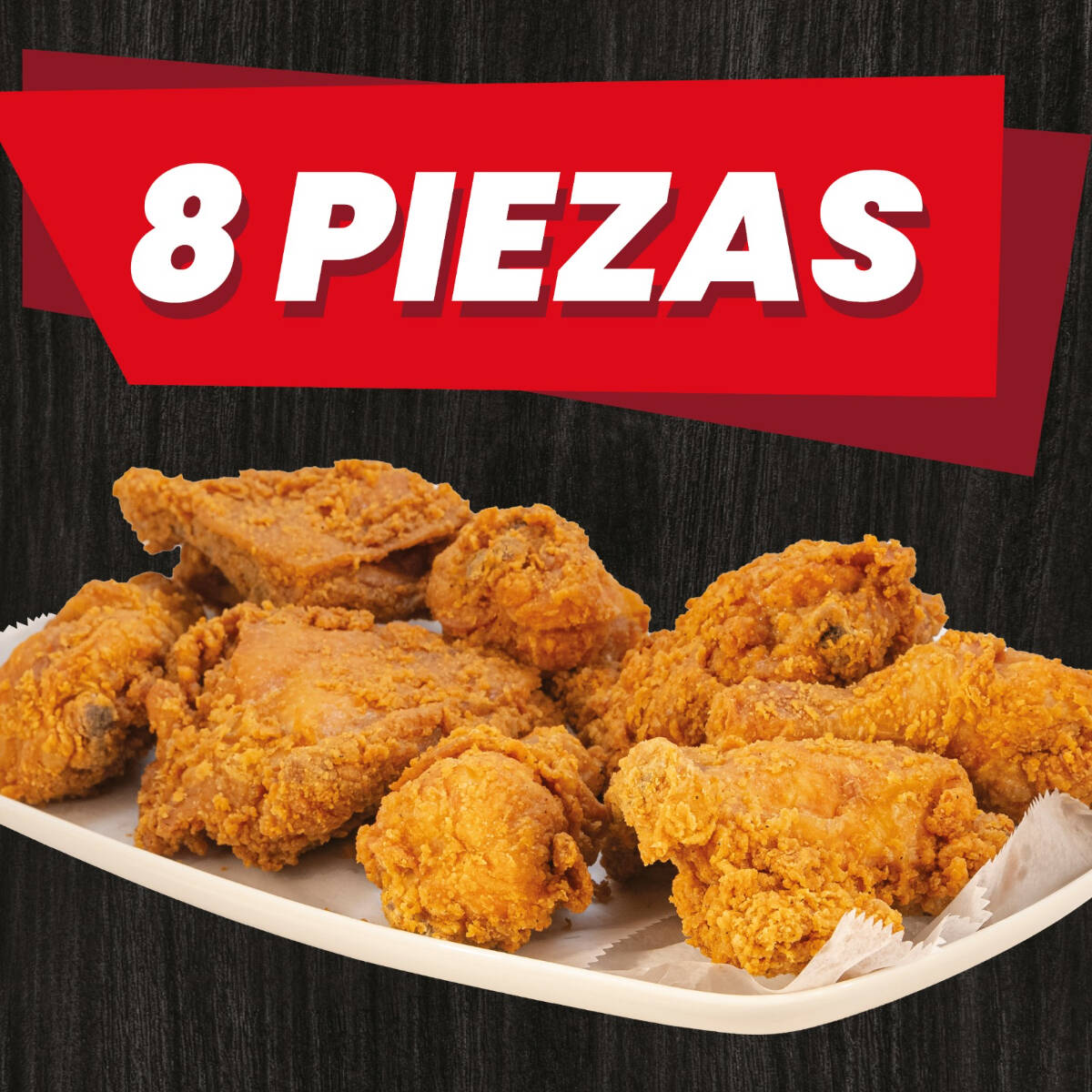 8 piezas de pollo con 50% DE DESCUENTO