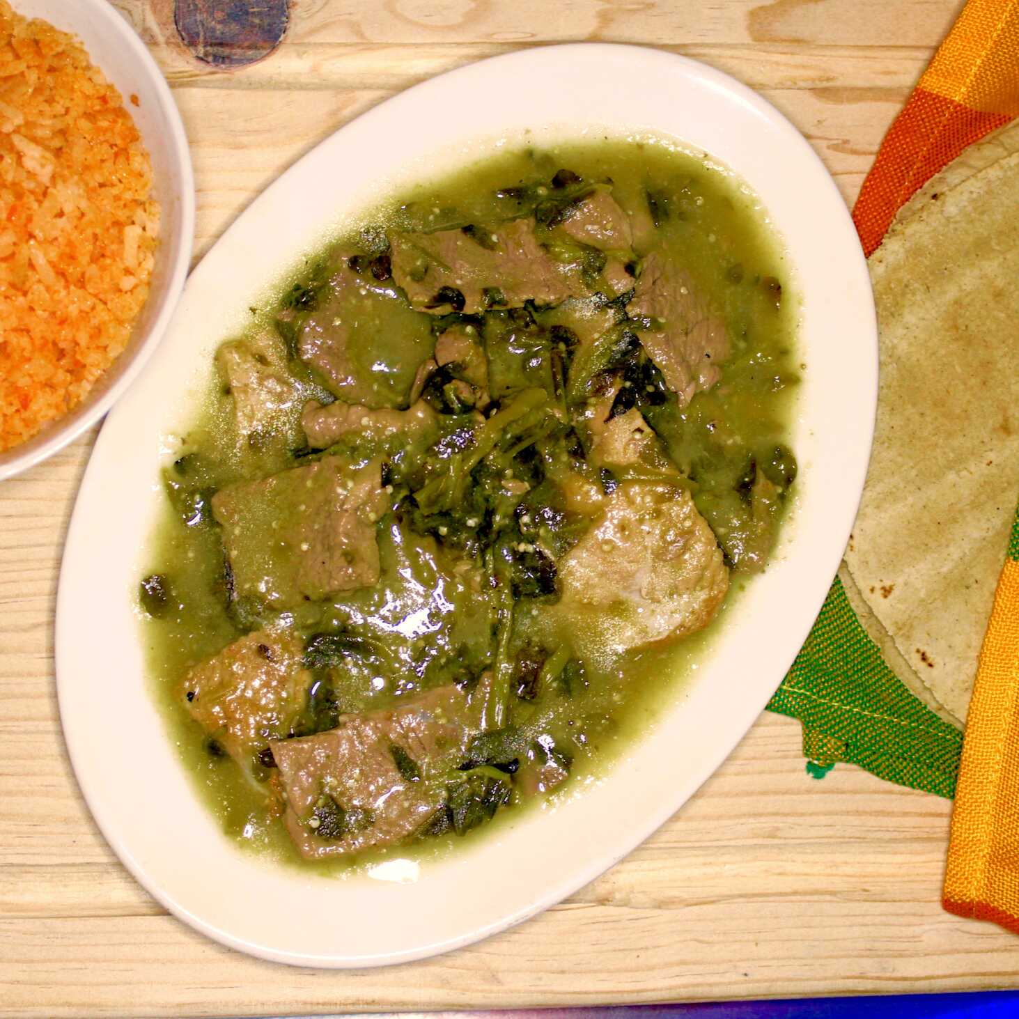 Bistec con Verdolagas en Salsa Verde