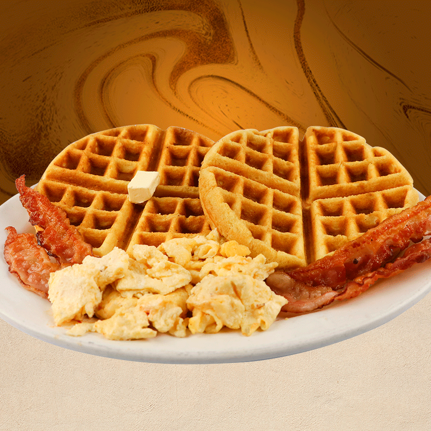 Waffle Americano (Huevos Estrellados) C