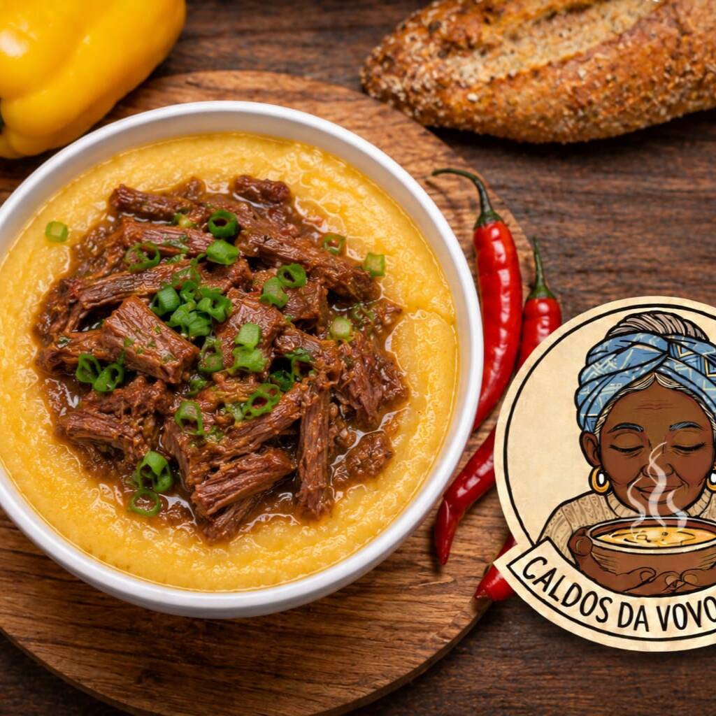 Nosso delicioso caldo de aipim com costela é preparado com costela bovina cozida lentamente até ficar extremamente macia e suculenta, desfiada e incorporada a um creme de aipim cremoso, Temperado com ingredientes selecionados e muito sabor caseiro, é a combinação perfeita para aquecer o dia e trazer aquele gostinho de comida feita com carinho.