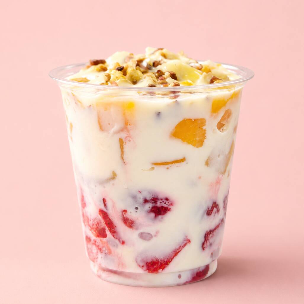 Fresas con Duraznos y Crema Chico