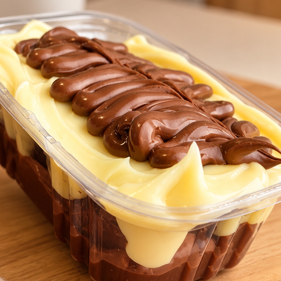 350g. Uma combinação surreal que começa com uma camada generosa de brigadeiro cremoso de chocolate, seguida por pedaços do nosso brownie tradicional super denso e fudgy. Para elevar o nível, adicionamos uma camada aveludada de brigadeiro cremoso de Ninho e finalizamos com o irresistível creme de avelã. É aquela sobremesa para comer de colher, perfeita para compartilhar (ou não!) e impossível de resistir. O verdadeiro paraíso em forma de doce!