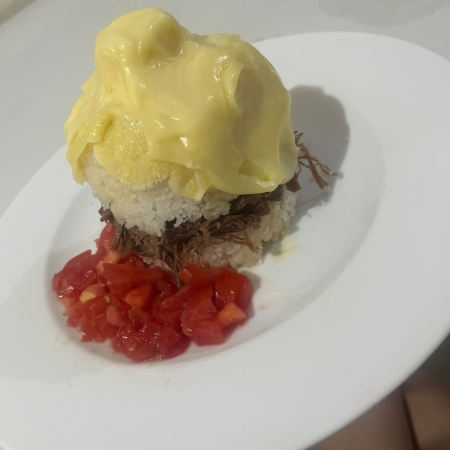 Cuscuz de Arroz com Carne de SOL e Queijo